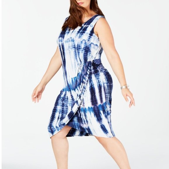 NEW! LOVE SQUARED tie dye blue summer dress A1 - Picture 3 of 11